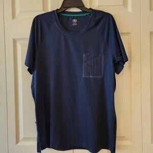 Athletic Works Men's Jacquard Pocket Tee Blue Size M (38-40)